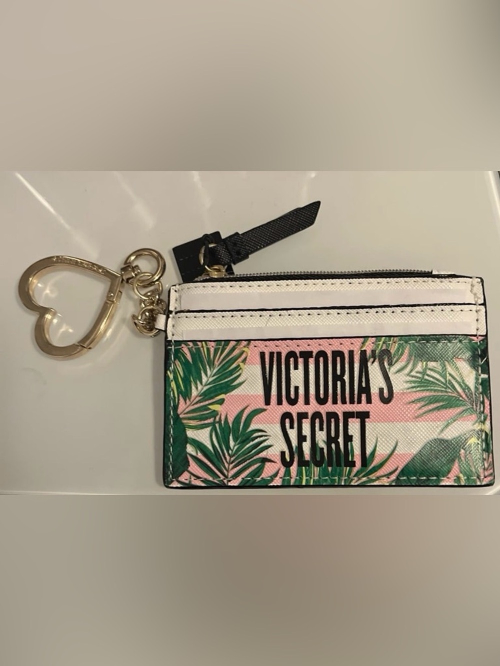 Victoria's Secret Pink & White Striped Card Holder